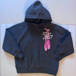 Zara Gray Hoodie  Sweater w/ Ballet Graphic in Size 11-12 in EUC